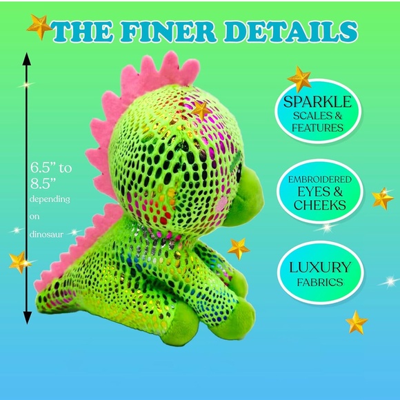 Plush Dinosaur Stuffed Animal with Carrying Case for Boys and Girls - Set of 5 C - Picture 4 of 8